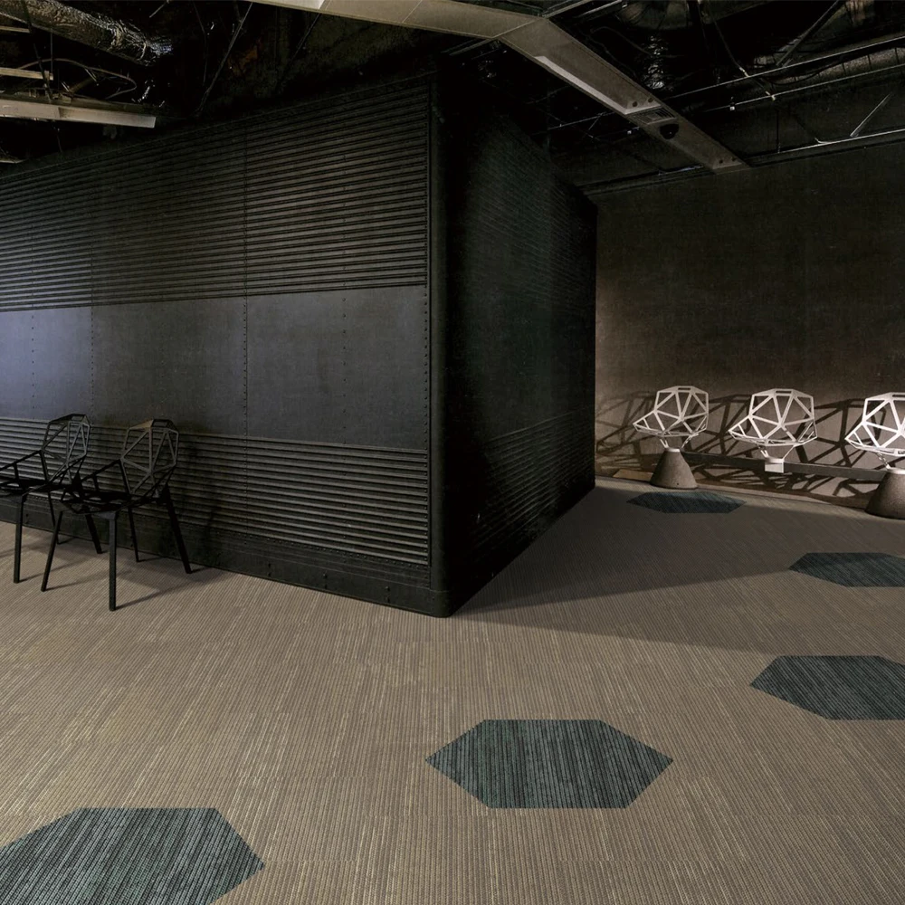 HJ Commercial Modern Office Floor office Carpet Tiles 50x50 For Wholesale Factory Bitumen Backing Carpet Tile