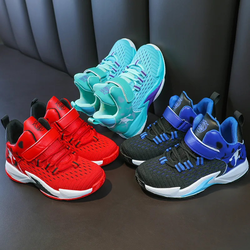 Детская Баскетбольная обувь новинка осень-лето 2021 спортивная обувь для мальчиков сетчатая дышащая обувь для мальчиков среднего и большого размера