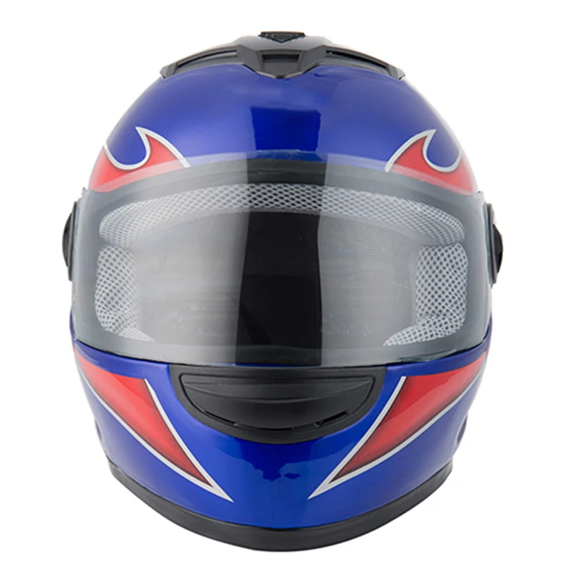 Мотоциклетный шлем на все лицо с синим пламенем от производителя
