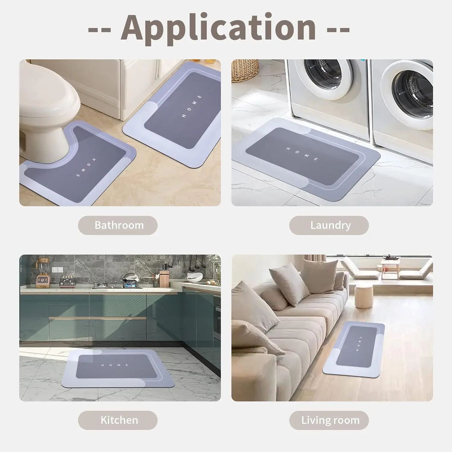 rubber heated diatom luxury waterproof nonslip drying anti slip bath mat for absorbent bathroom foot door floor mat rug set
