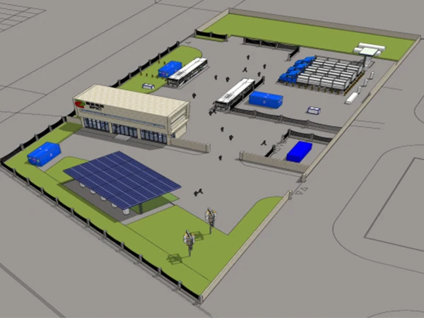 Large wind power plants use modular green ammonia devices for energy storage