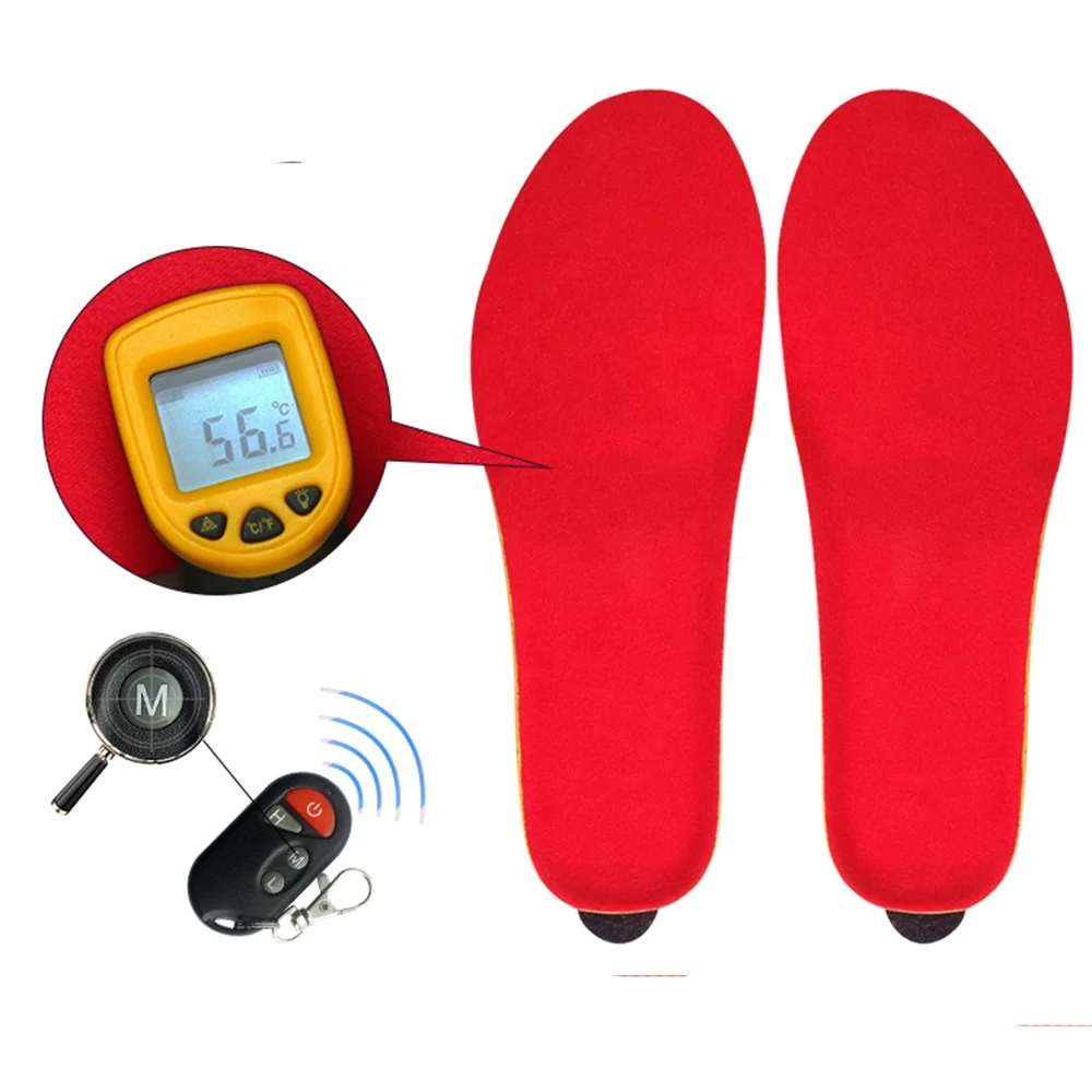 Winter Warm Electric Heated Insoles with Remote Control 2000mAh Battery Heating Shoe Insoles Pads For Skiing/Camping