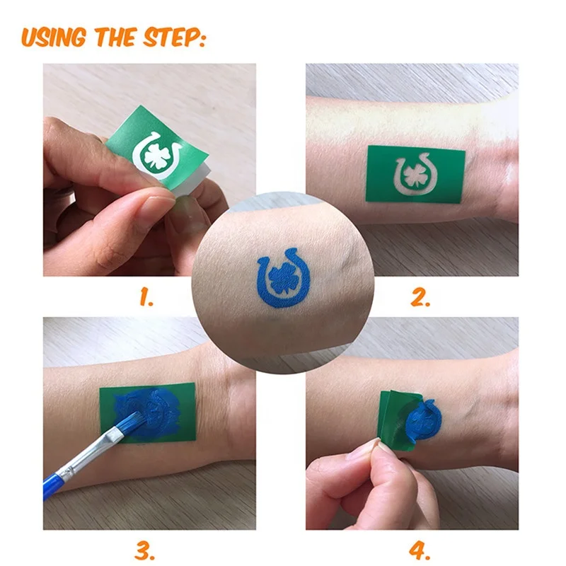 Hot Sale Tattoo Sticker Template PVC Art Airbrush Body Painting Stencil Henna Tattoo Stencils