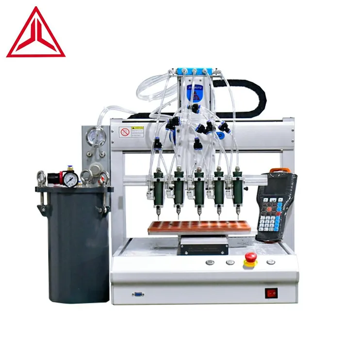
High speed 5L pressure barrel 5 heads glue dispenser robot full automatic glue dispensing machine 