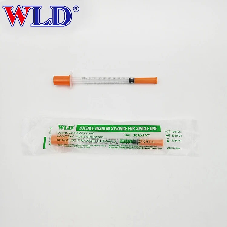 medical disposable insulin syringe with needle from manufacturer