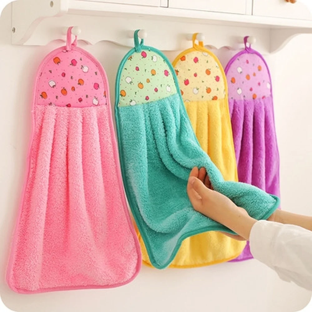2022 Pure cottonTea Cleaning Cloth Reusable Kitchen Dish Cleaning Towels Rags Hanging soft water absorbing towel Cloth