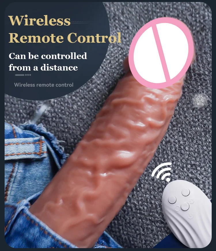 Real Skin Texture Realistic Dildo Remote Control Automatic Telescopic Swing Smart Heating Dildo Vibrator for Women 8 Inch