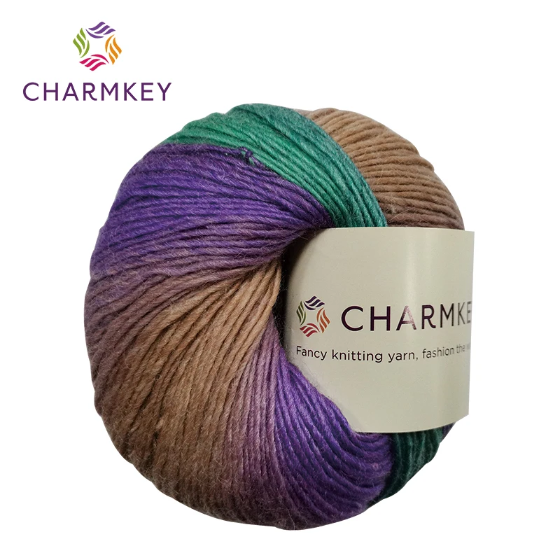 Charmkey Best price Wholesale 50g 50% Wool 50% Acrylic Fancy Blended Yarn for Hand Knitting and Crochet