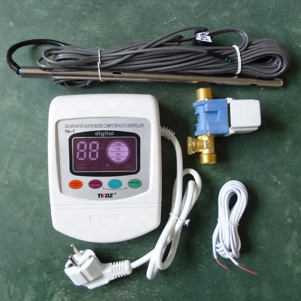 Electromagnetic valve temperature & level sensor using of solar controller