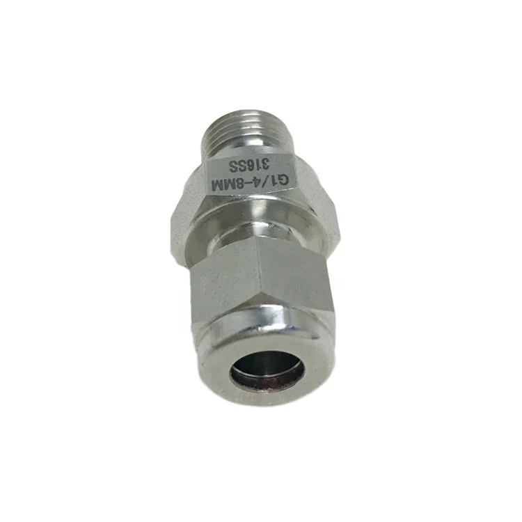 Stainless Steel 316 Male Thread Straight Tube Fitting with VCO O-Ring Face Seal