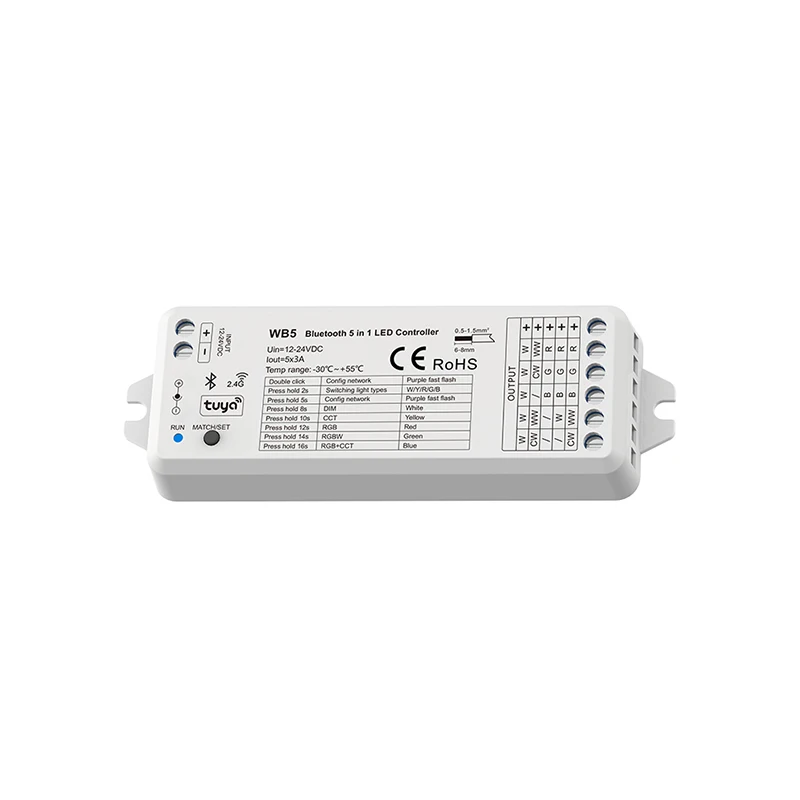 WB5 Tuya Wifi Bluetooth Connect  RF 5-in-1 Controller