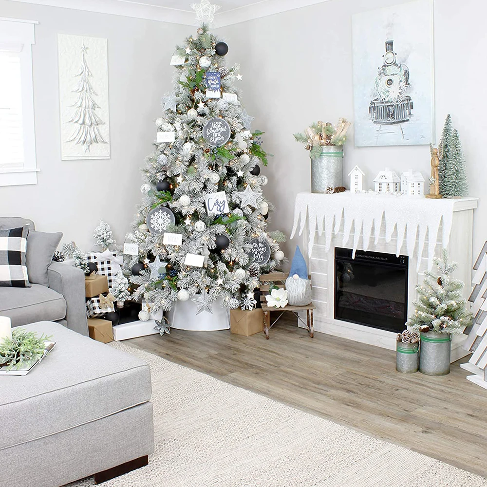 Оцинкованные ведеры для зелени, украшение фермерского дома, оцинкованные банки с зеленой лентой для рождественской зелени и цветов