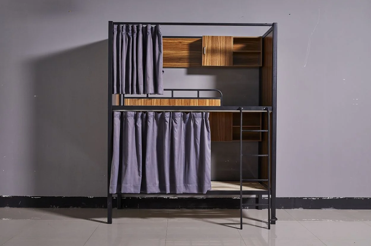 10 years professional factory price modern design school apartment with storage box double student bunk bed