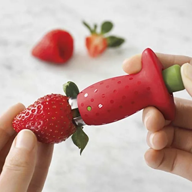 Stainless Steel Blade Plastic Vegetable Shredder Cutter Strawberry Huller and Slicer