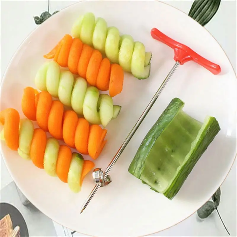Kitchen Accessories Manual Roller Spiral Slicer Radish Potato Tools Vegetable Spiral Cutter Fruit Carving Tools