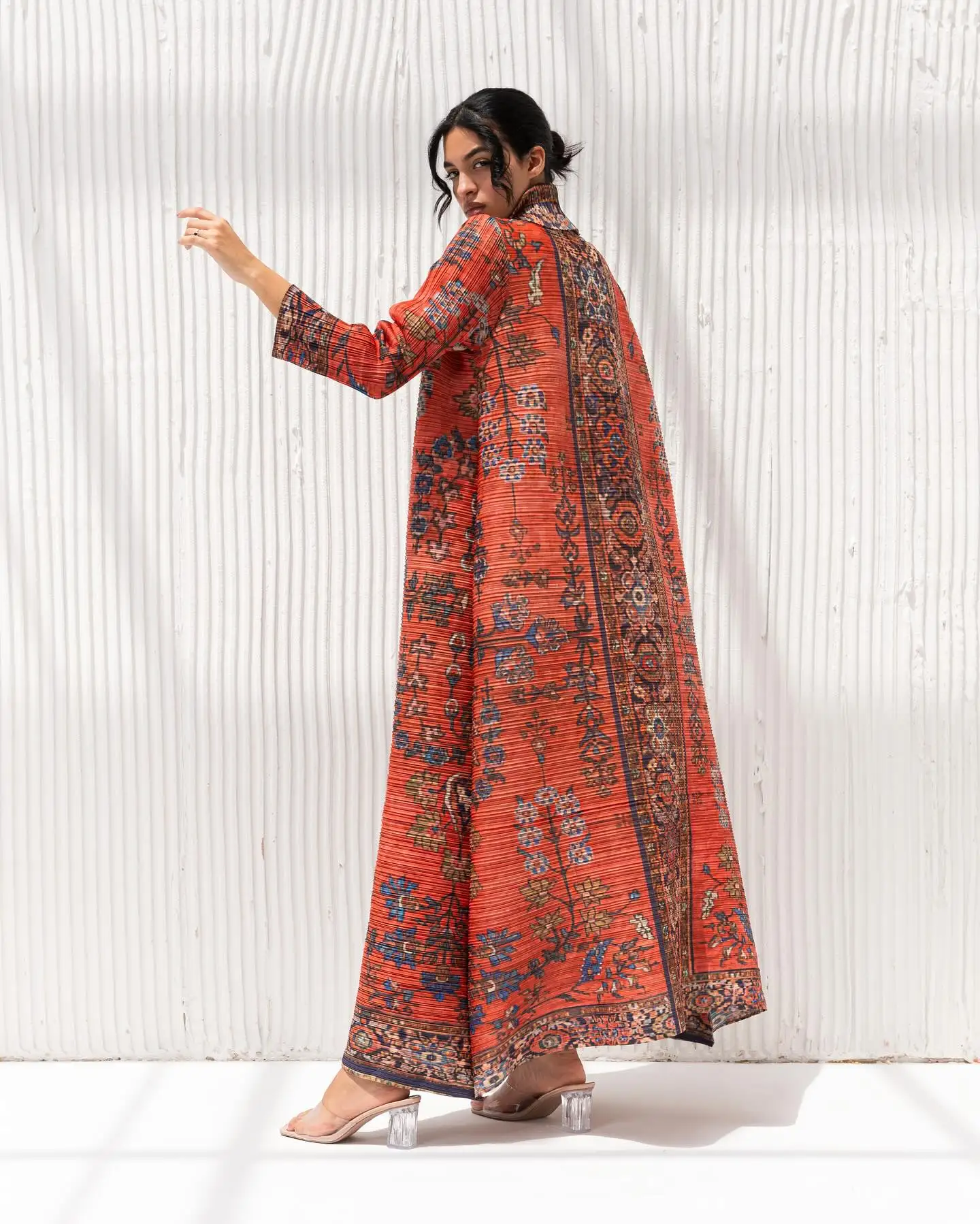 2024 элегантное богемное платье Miyake Abaya высококачественное шифоновое кардиган халат больших размеров Дубайская мусульманская складка для женского платья
