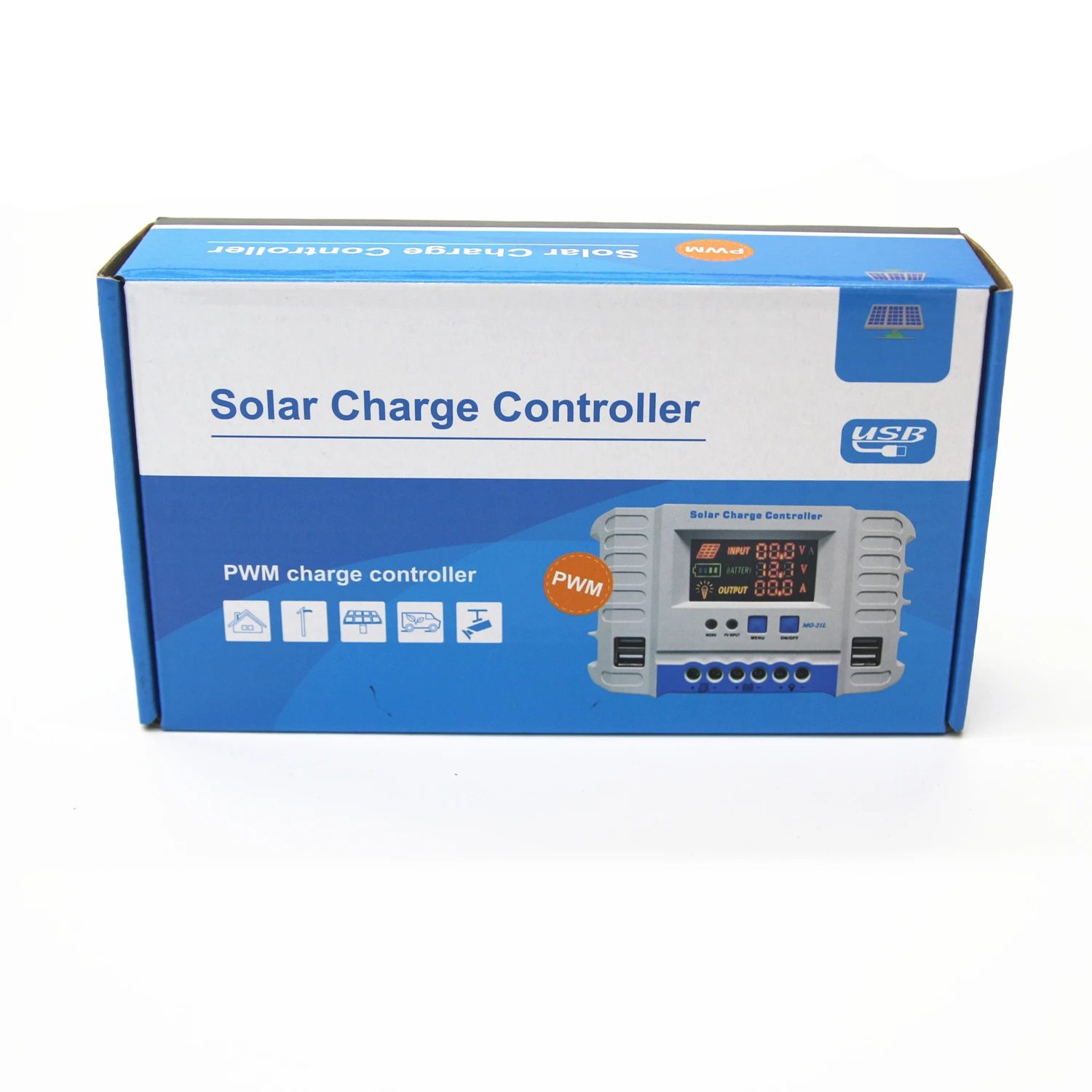 PWM 10A Solar Charge Controller 12V/24V Auto Indentification PMW 4USB LCD Display