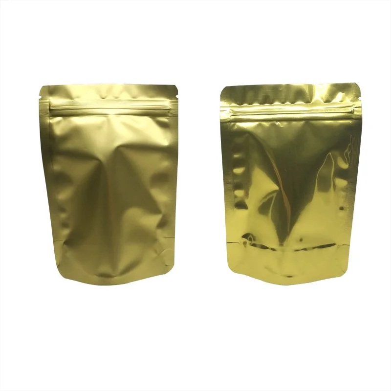 P114  14X20X8 cm Wholesale Price Mini Resealable Custom Tea Silver Mylar Aluminum Foil Pouch Food Packaging Bag