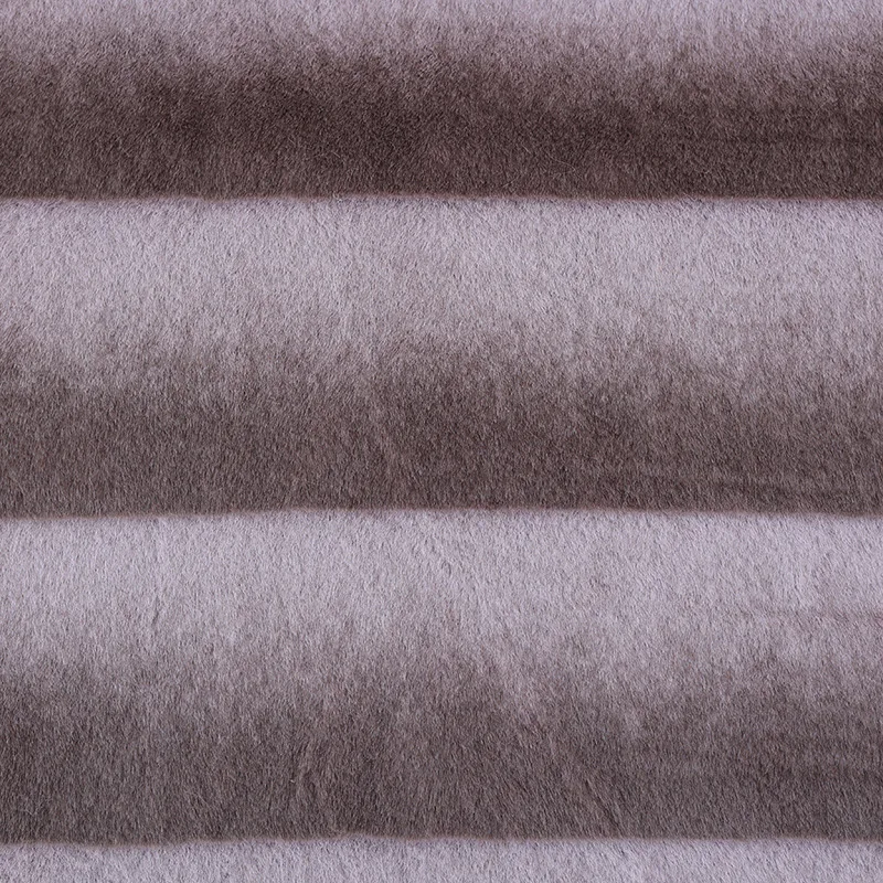 Gradient Lining Printed Stripe Cut Faux Mink Fur Fabric for Luxury Fur Coat Minky Fabric China Manufacturer