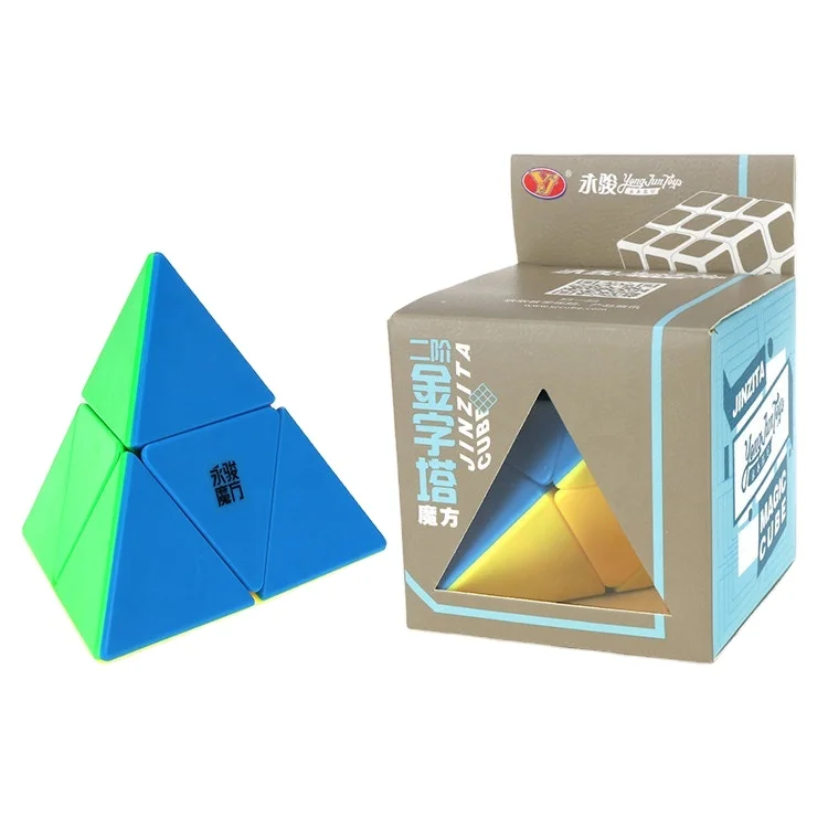 New design YONGJUN 2x2 JIN ZI TA stickerless magic cube cheaper  plastic Educational toys