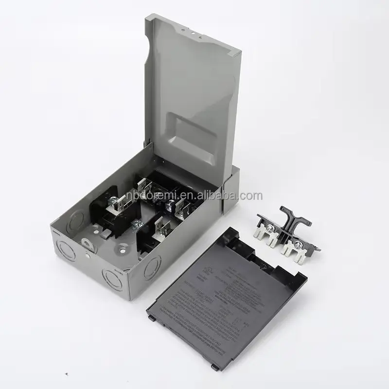 60 Amp Fuse 120/240VAC AC Disconnect Box Outdoor Waterproof Disconnect Metal Box Pull Out Switch for Commercial Air Conditioning