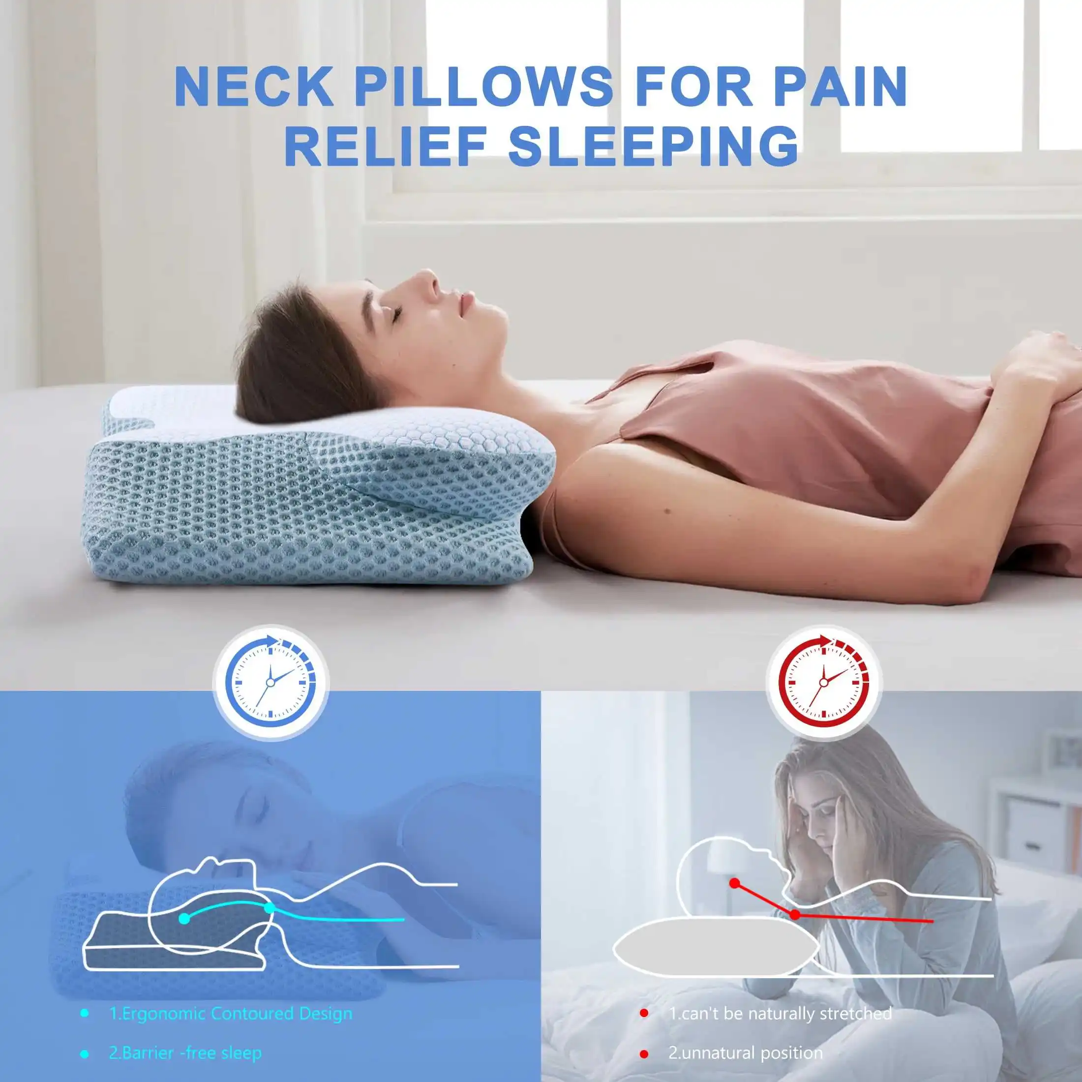 LIANDA P-094 Best Selling Custom Sleep Orthopedic Pillow Memory Foam Bed Pillow Memory Foam Pillow