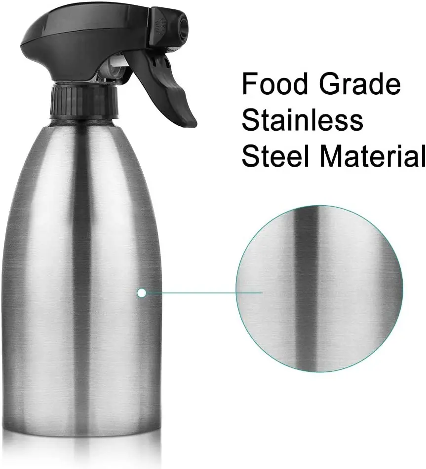 Olive Oil Spray Dispenser Stainless Steel Oil Sprayer Bottle for Cooking Vinegar Sprayer Silver Metal Tools Box