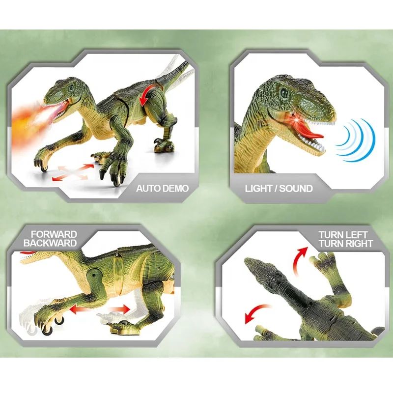 Shantou Chenghai Toys New Product 2.4GHZ  Remote Control Animal Toys Spray RC Dinosaur With Sound & Light