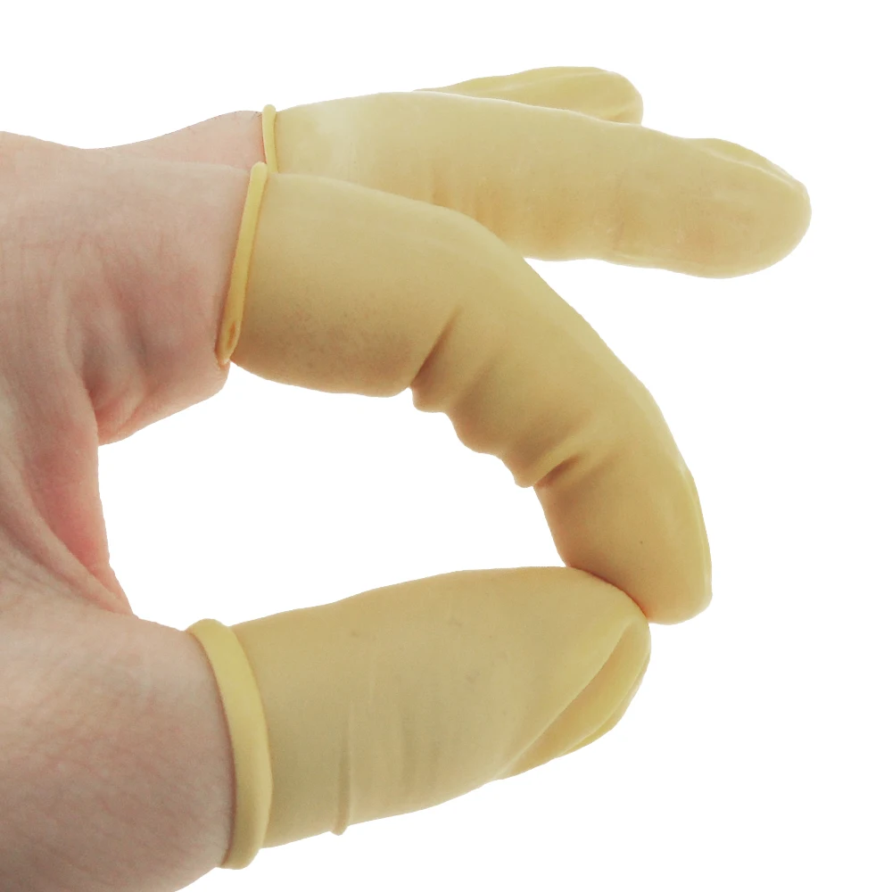 Super cheap medical transparent clean room yellow finger cots