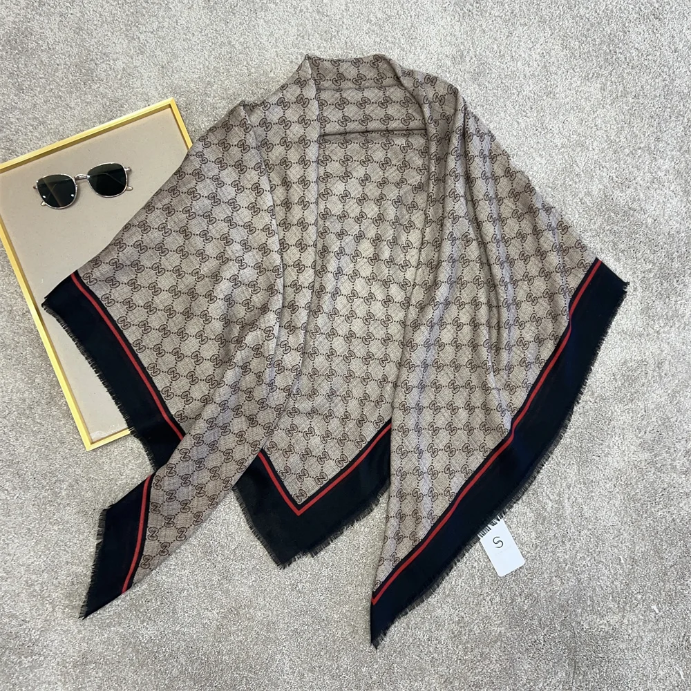 Wholesale  Cotton Scarf New Designer Printed 130x130 Wide Viscose Women Scarf Cotton Hijab Scarves