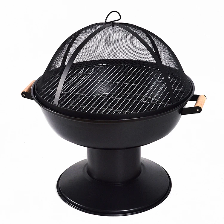 Professional Manufacture Round Design Wood Burning Backyard Heating  Grill Firepit Bbq For Patio