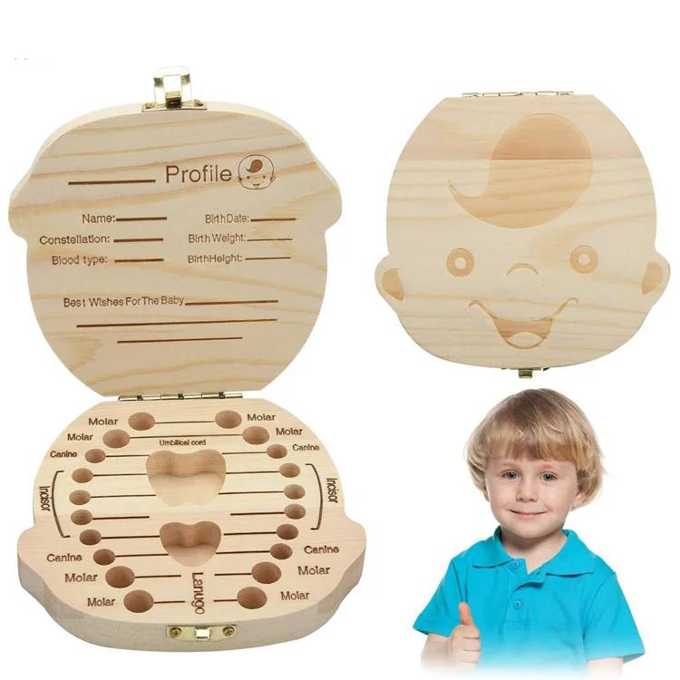 Baby wooden organizer creative wooden  baby milk tooth box
