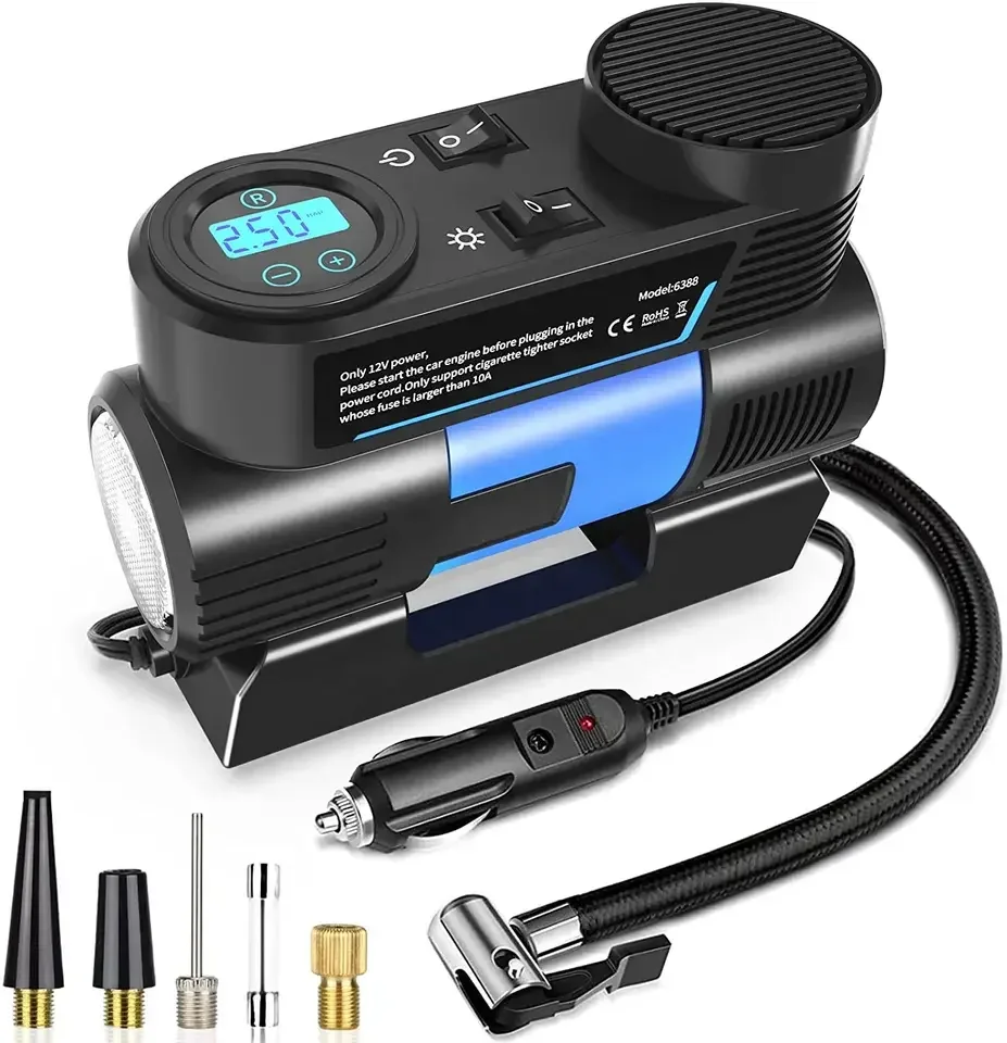 2024 New style Portable Car 12v Tire Inflator Air With pointer Pressure Compressor Electric Car Tyre Inflator Pump Latest model