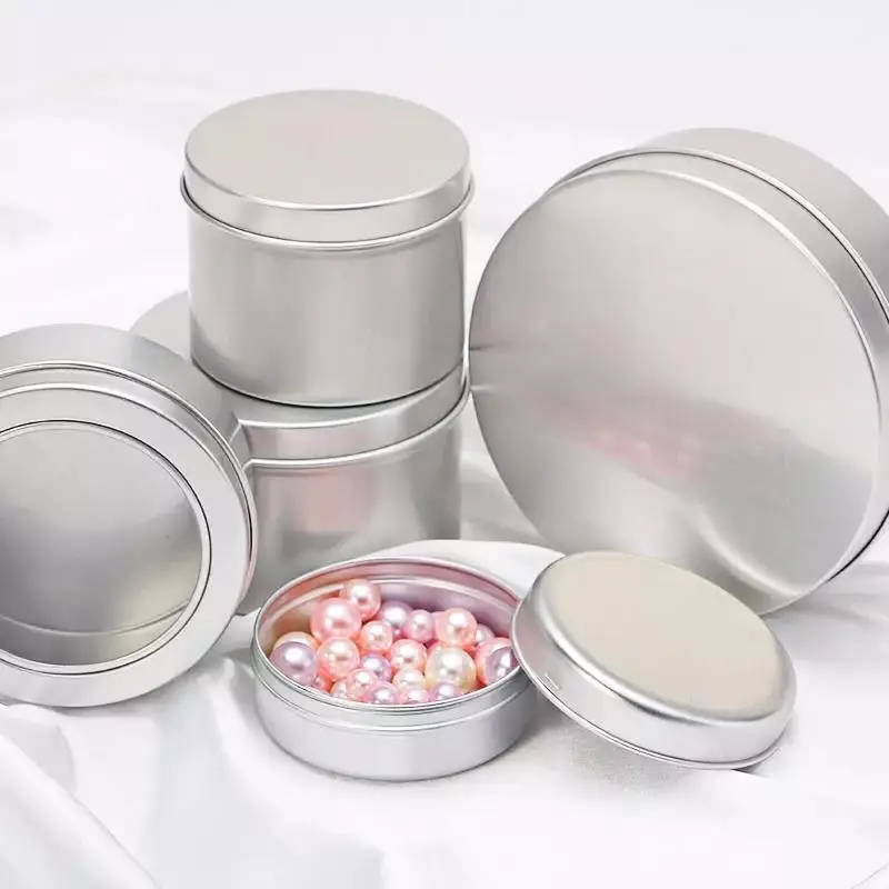 5g 10g 30g 50g 100g 120g 150g 200g 250g Cosmetic Containers Round Jars Lid Tin Box Silver Screw Aluminum Cans Jars