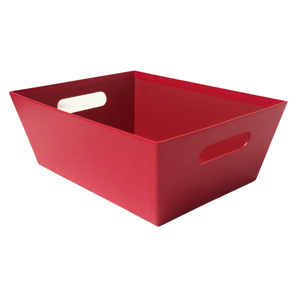 Custom Large Red wine Colored Heavy Cardboard Empty Hamper Basket Trays With Handles For Men
