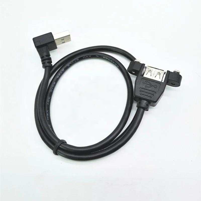 0.6M 1M 2.5M  Up angle Type A USB 2.0 male to Panel Mount Type A Female Cable