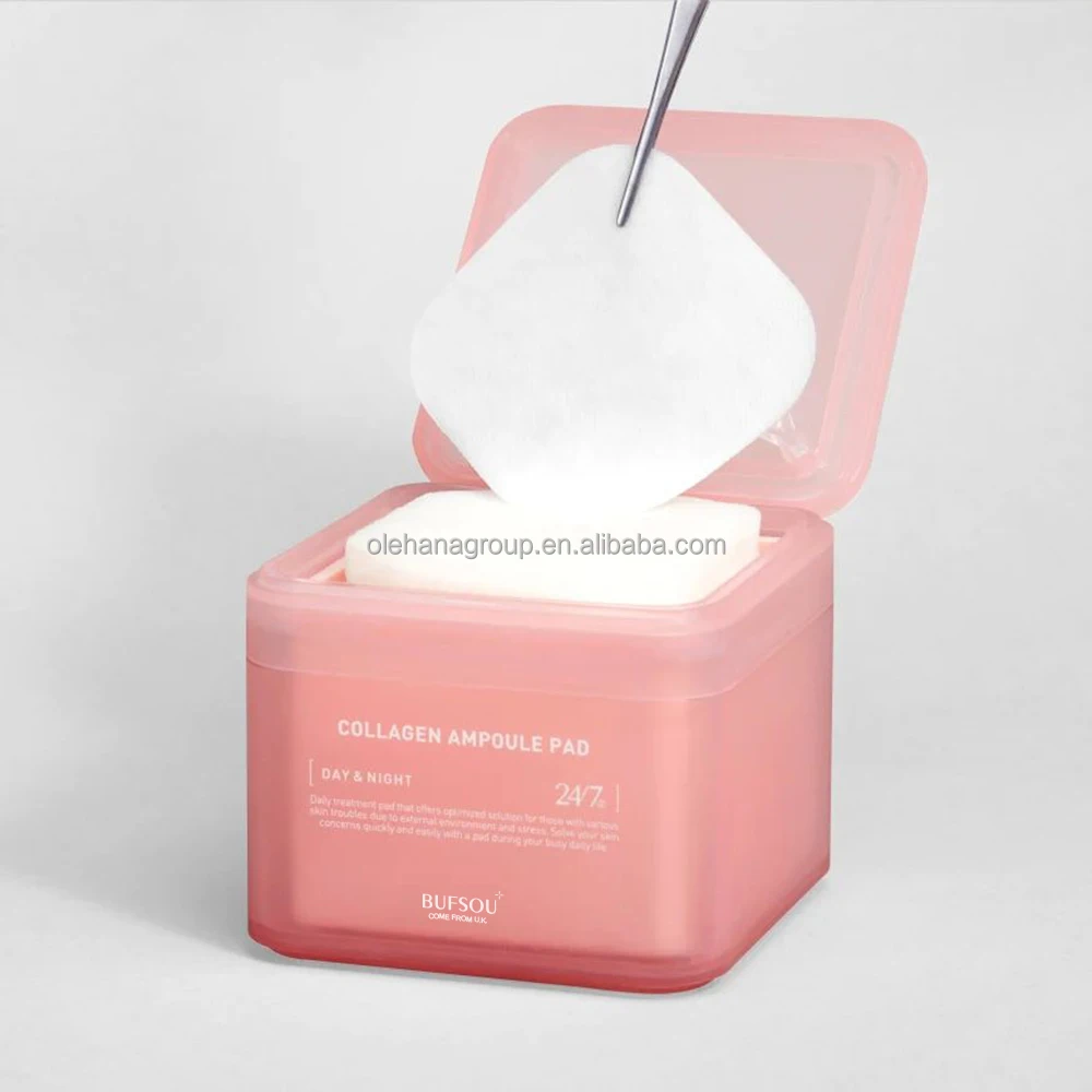 OEM Hot Sell Koran Skincare Products Cotton Pads Treatment Deep Moisturizing Ceramide Collagen Facial Mask Ampoule Pad