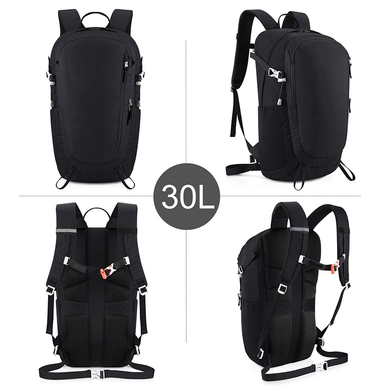 OEM ODM Factory Custom Water Resistant Sports Hiking Backpack 30L Camping Rucksack Lightweight for Travel