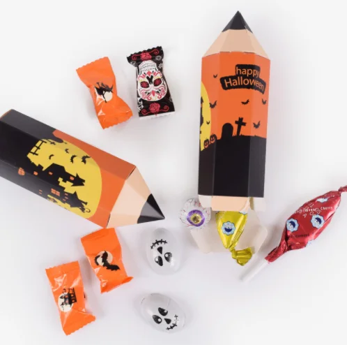 Color Printing Packaging Box Pencil Candy Gift Box Halloween Cartoon Candy Box