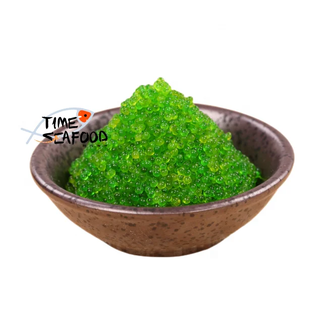 wasabi flavor seasoned flying fish roe tobiko for export