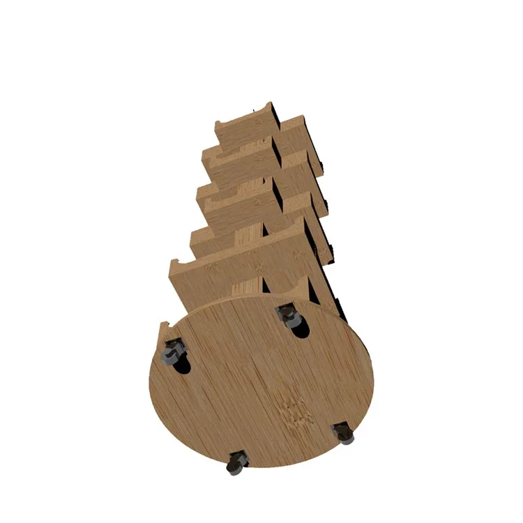 Wood Book Magazine Brochure Display Stand with Wheels