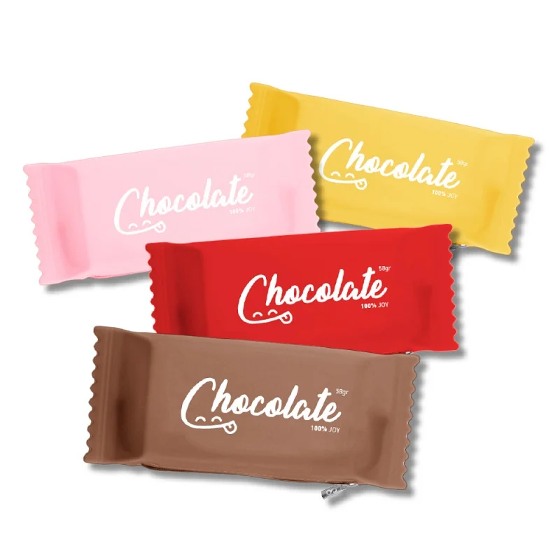 Kids Kawaii Candy Chocolate Pencil Case Girls School Stationery Pen Box Zipper Pouch Fashion Custom Pencil Bags