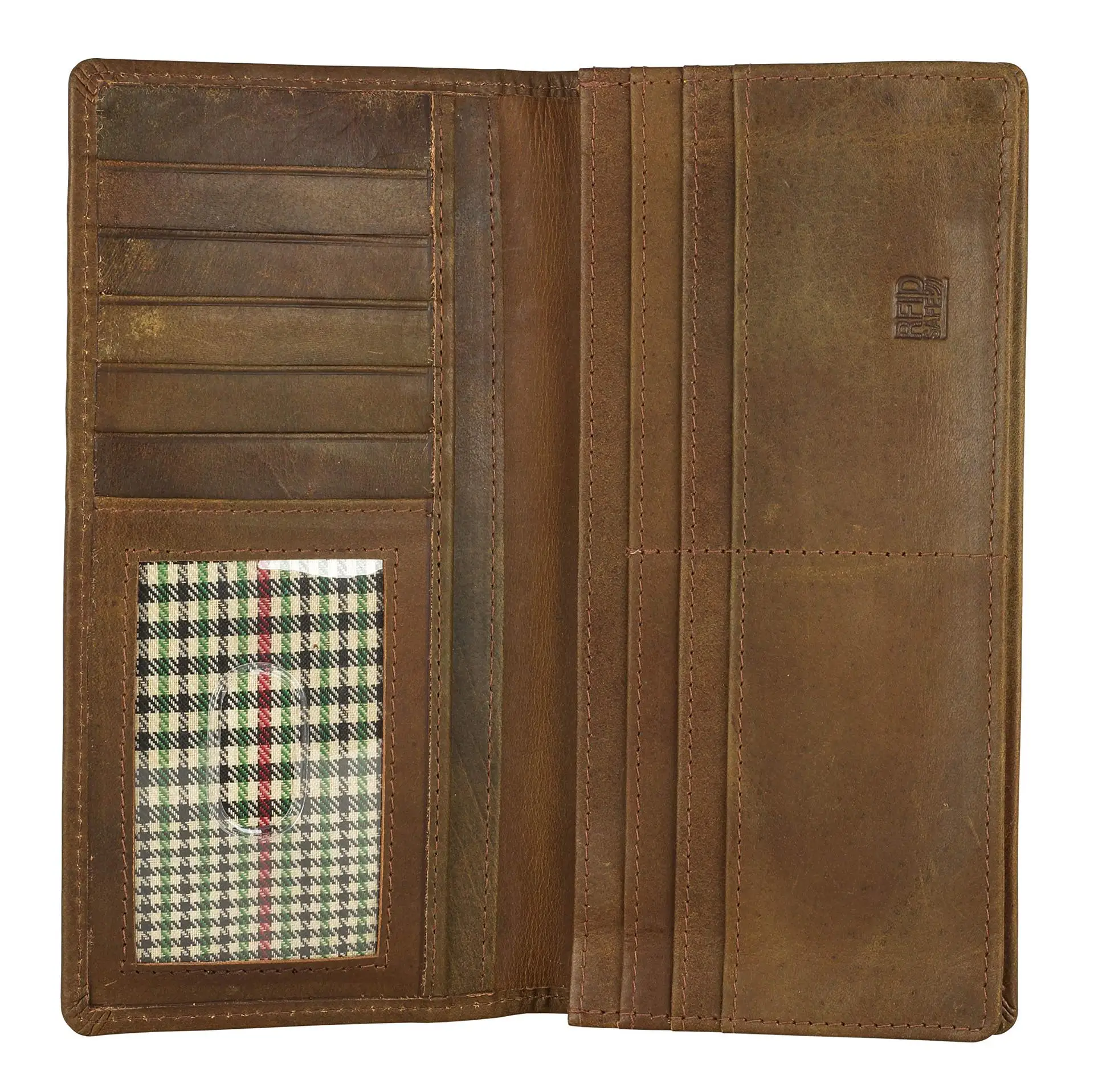 OEM Luxury Long Wallet Genuine Leather RFID Blocking Coin Purse Business Card Sleeve Cover Dollar Money Clip Credit Card Holder