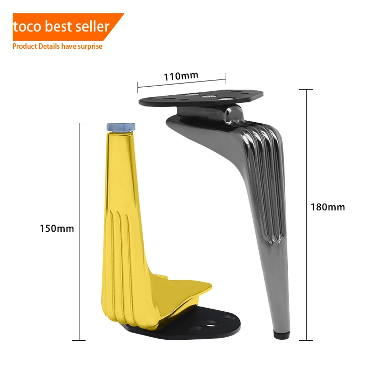 Toco Tapered Furniture Cabinet Table Leg For Accessories Legs Hardware Metal Cupboard Wardrobe Wooden Steel Sofa Leg