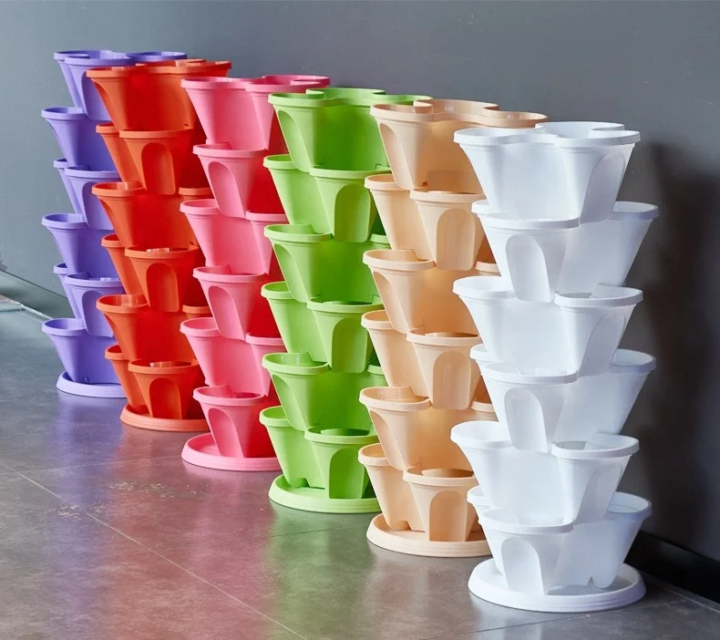stackable plastic strawberry pot plastic vegetable planting pot