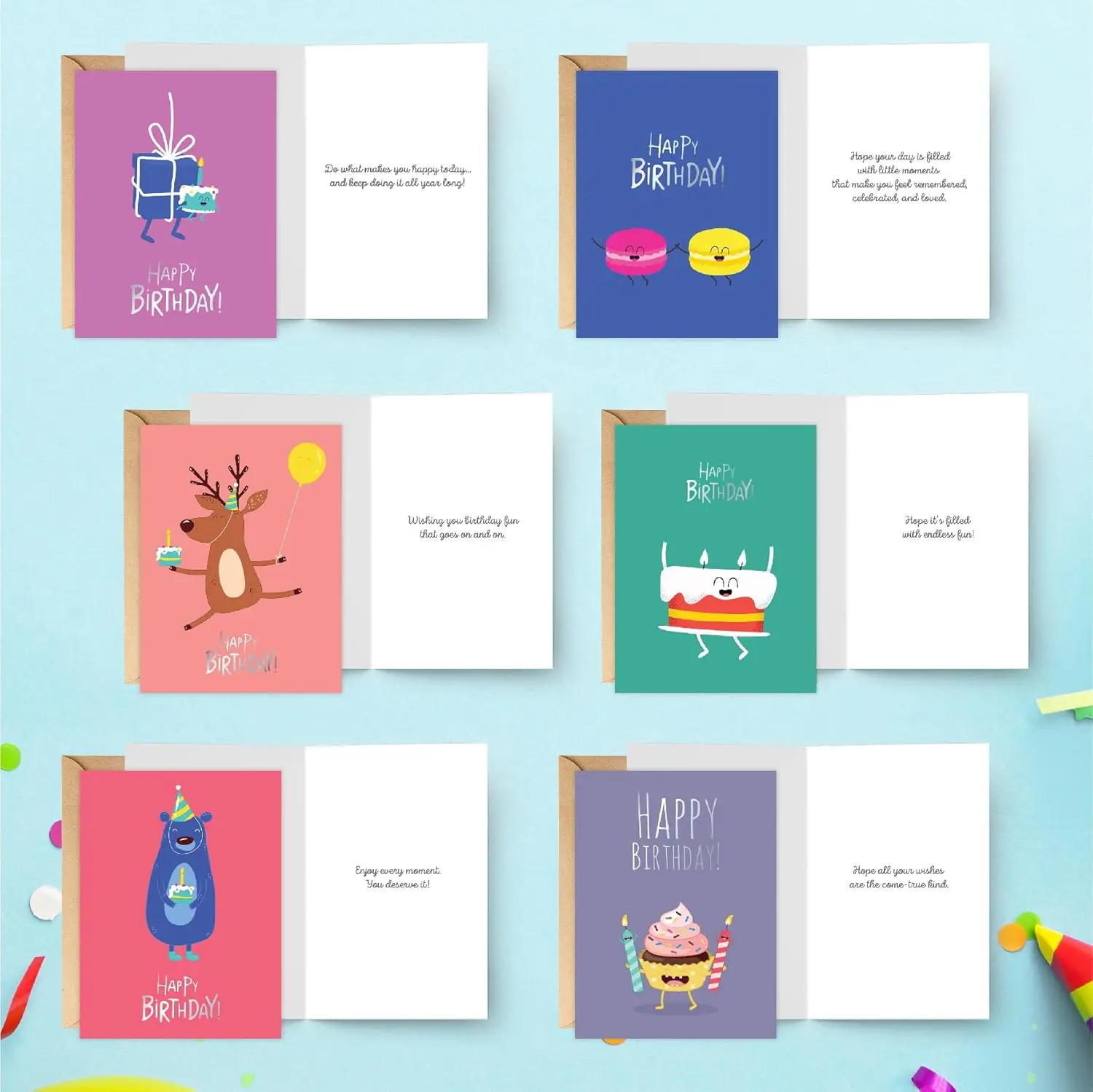 Cartoon Birthday Cards For Kids Unique Birthday Cards Assortment with Greetings Inside for Businesses and Individuals