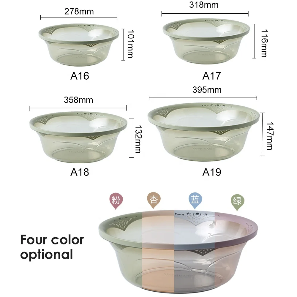 
A16-A39 Kitchen Bathroom Round Basin Toilet Plastic Hand Foot Washing Basin 