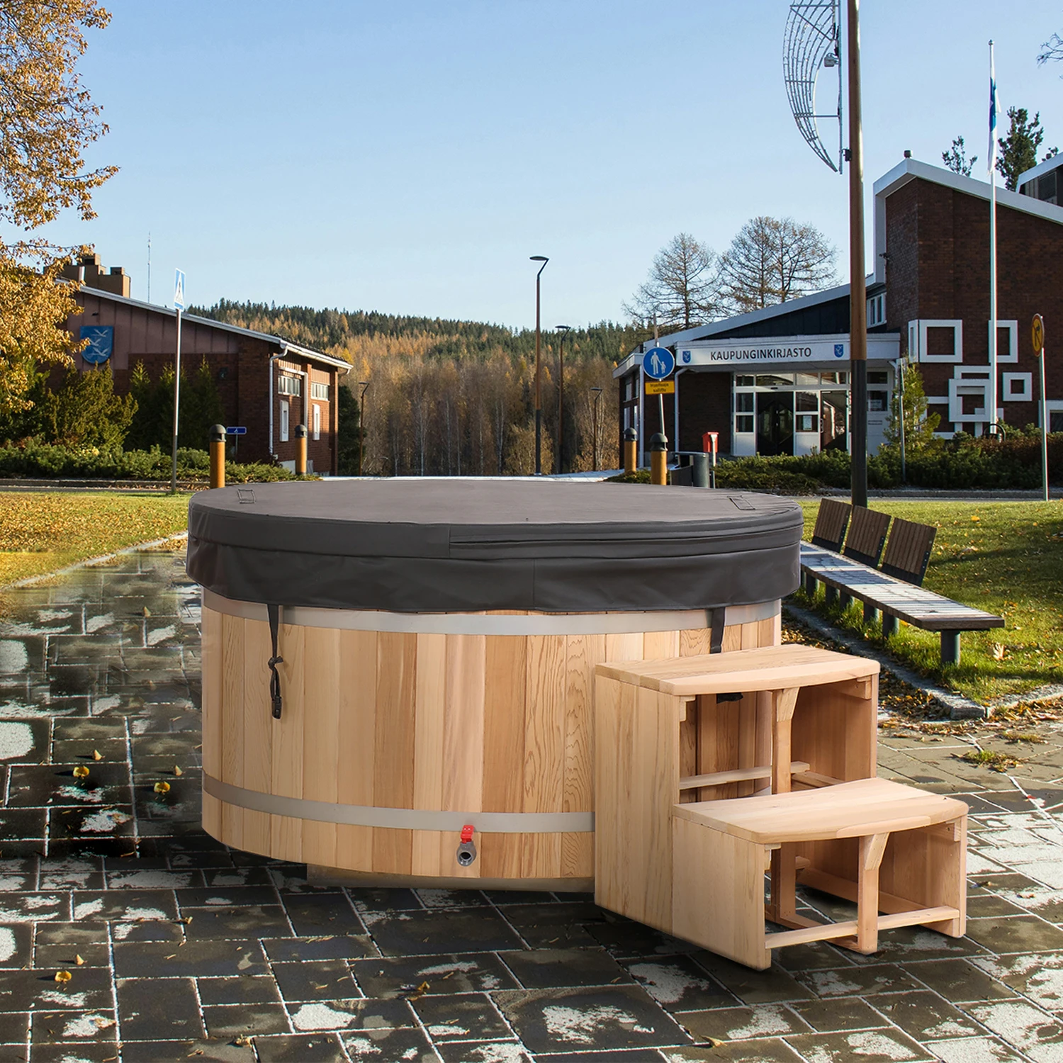 New Design Red Cedar Ice Tub Cold Plunge Custom Ice Bath Tubs for 2 Person Home Spa Recovery