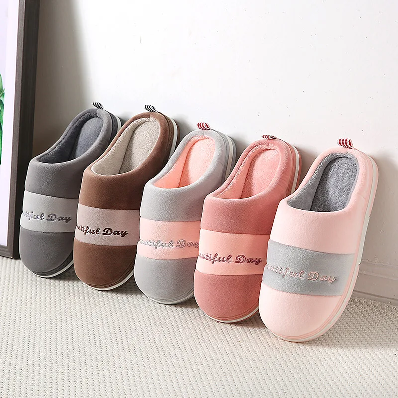Wholesale non slip indoor mens cotton winter warm slippers for men