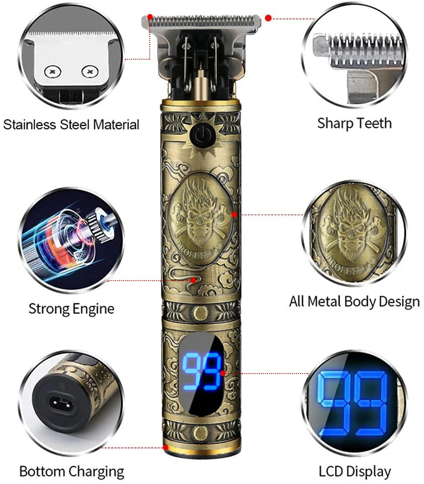 Usb Rechargeable Men Hair Cordless Mini Electric Hair Trimmer Hair Clippers
